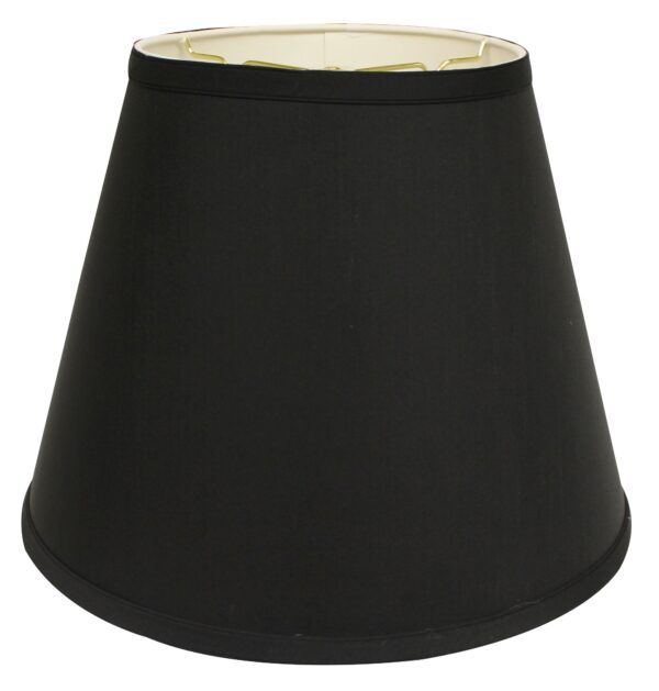 Black Shantung Silk Empire Lamp shade 18"W Bottom