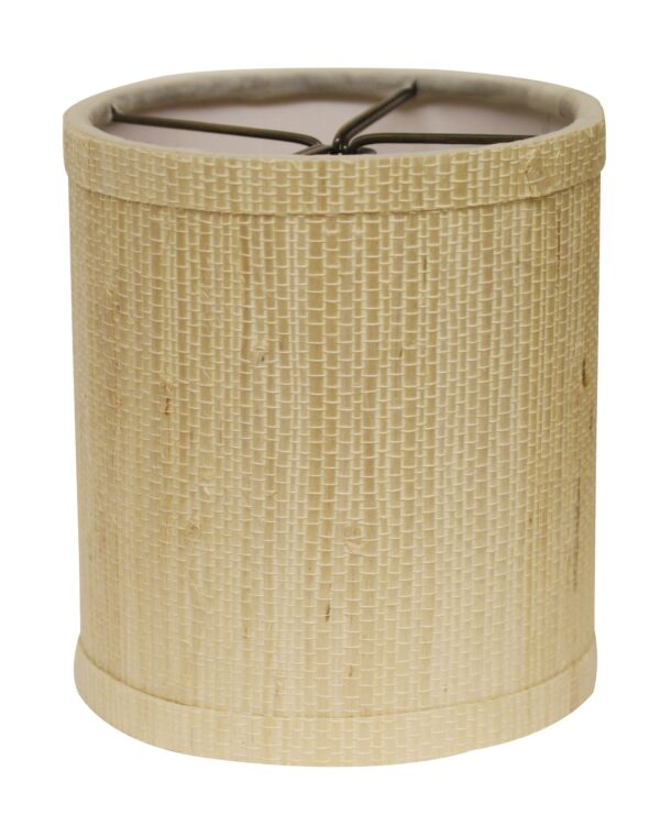 4" Ivory Grasscloth Set of 6 Drum Chandelier Lampshades