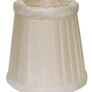 4" Slate Grey Set of 6 Slanted Pleat Chandelier Silk Lampshades