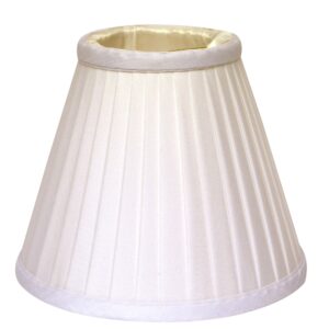 5" White Set of 6 Slanted Pleat Chandelier Silk Lampshades