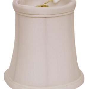 4" White Set of 6 Slanted Chandelier Tissue Shantung Lampshades