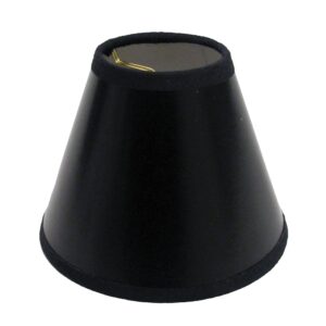 5" Black with White Set of 6 Chandelier Parchment Lampshades
