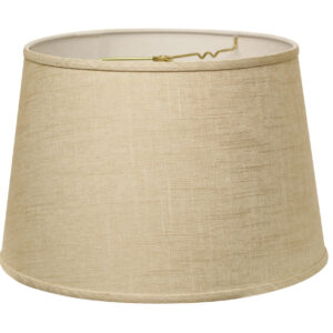 14" Light Wheat Rounded Empire Slanted Linen Lampshade
