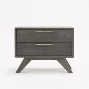 18" Solid Wood and Wood Two Drawer Nightstand