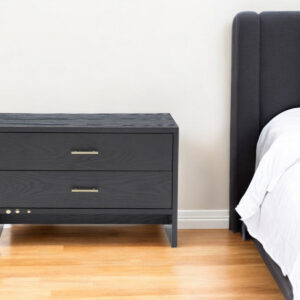 18" Wood Two Drawer Nightstand