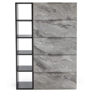 35" Grey Manufactured Wood Five Drawer Chest