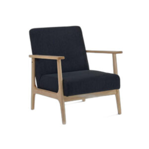 24" Black And Brown Upholstered Arm Chair