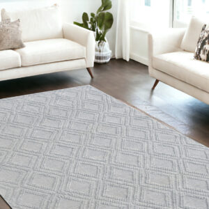 6' X 9' Gray Geometric Handmade Area Rug