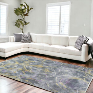 8' X 10' Gray Abstract Area Rug