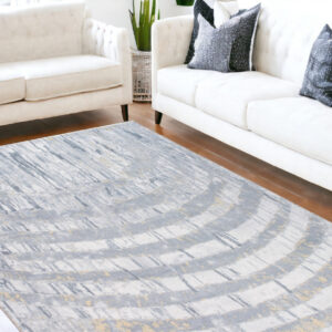 6' X 9' Gray Abstract Area Rug