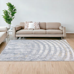 8' X 10' Gray Abstract Area Rug