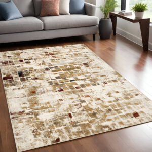 5' X 8' Natural Abstract Area Rug