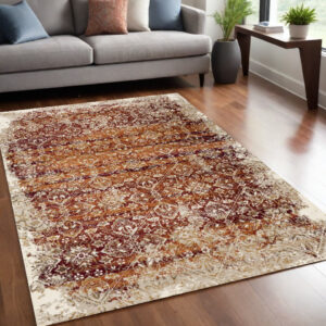 5' X 8' Rust Oriental Area Rug