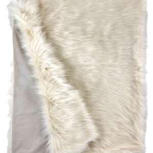 50" x 60" Royal White Long Hair Faux Fur Throw