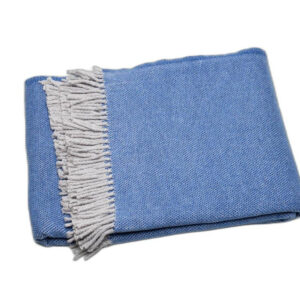 Cobalt Blue Mini Dot Fringed Throw Blanket