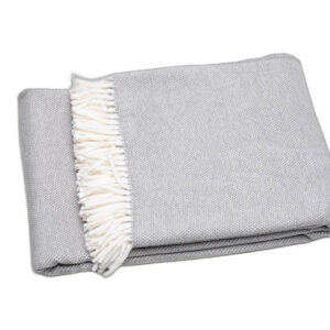 Light Gray Mini Dot Fringed Throw Blanket