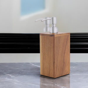 Designer Genuine Teak Soap Dispenser