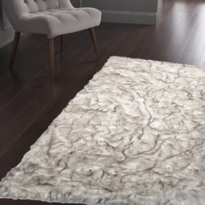3' X 5' Chocolate Faux Fur Ombre Non Skid Area Rug