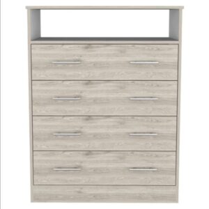 33" Light Grey Manufactured Wood Four Drawer Dresser