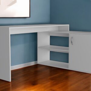 60" White L Shape Computer Desk