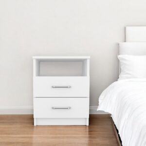 20" Wood Two Drawer Nightstand