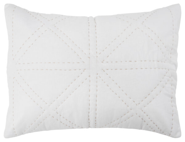 White Geometric King Quilt