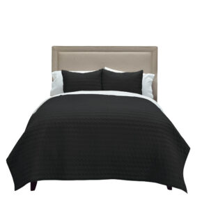 Black Geometric Queen Quilt