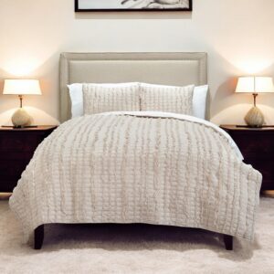 Blush Striped King Quilt