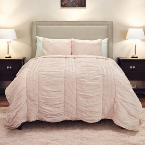 Pink Geometric Queen Quilt