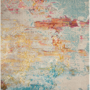 3' X 5' Sealife Abstract Power Loom Non Skid Area Rug