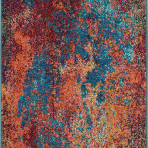 3' X 5' Atlantic Abstract Power Loom Non Skid Area Rug