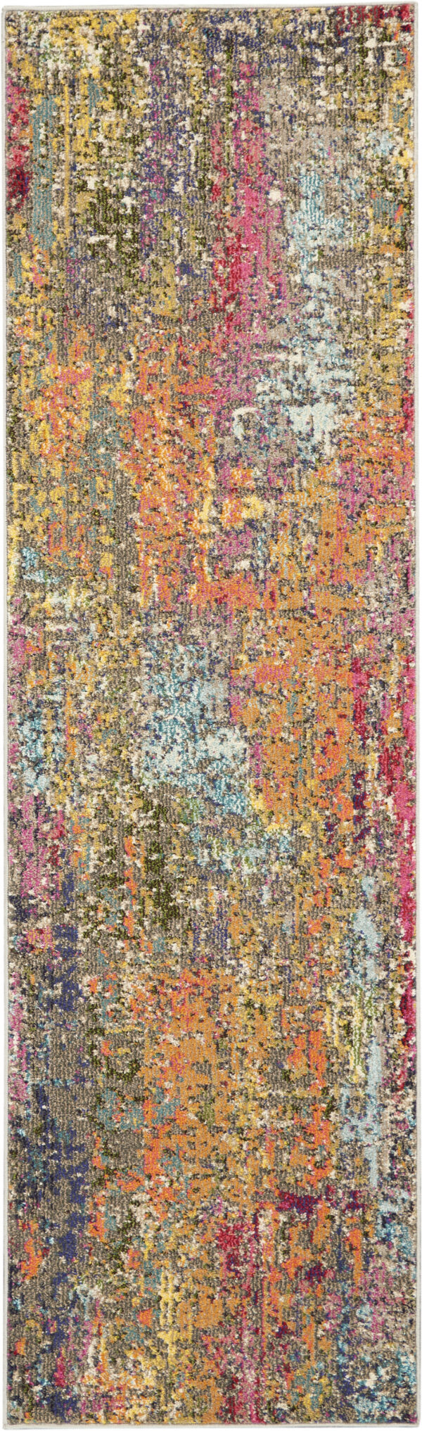 2' X 6' Sunset Abstract Power Loom Non Skid Area Rug - Image 3