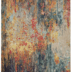 4' X 6' Multicolor Abstract Power Loom Non Skid Area Rug