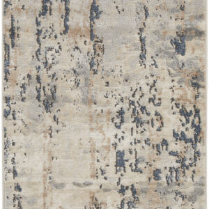 2' X 4' Beige And Grey Abstract Power Loom Non Skid Area Rug