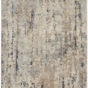 3' X 5' Beige And Grey Abstract Power Loom Non Skid Area Rug