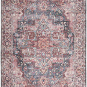 4' X 6' Multicolor Oriental Power Loom Distressed Washable Area Rug