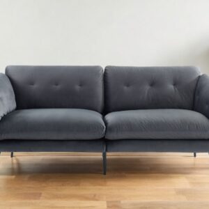 84" Dark Gray Sofa With Black Legs