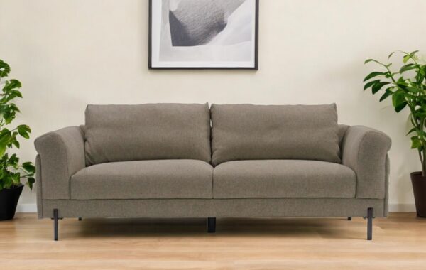 84" Beige Sofa With Black Legs