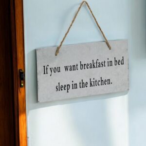 6" X 12" Gray Handcrafted Breakfast In Bed Galvanized Metal Wall Decor