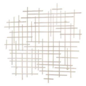 31" X 31" Silver Metal Abstract Lines Hanging Dimensional Sculpture