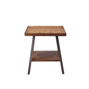 23" Sandy Black And Weathered Oak Manufactured Wood Rectangular End Table With Shelf