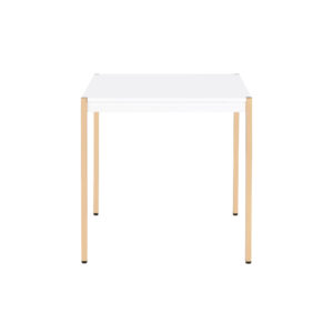 24" Gold And White Manufactured Wood Square End Table