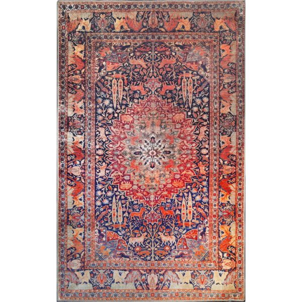 7' X 9' Brown Medallion Stain Resistant Area Rug - Image 2