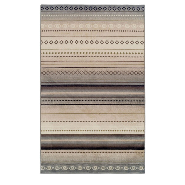 5' X 8' Gray Southwest Geometric Stain Resistant Area Rug - Image 2
