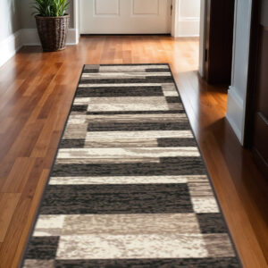 11' Chocolate Patchwork Power Loom Runner Rug
