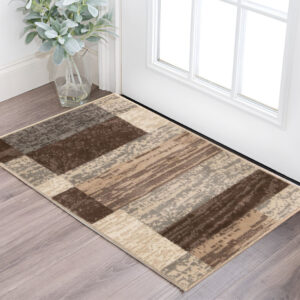 2' X 3' Slate Patchwork Power Loom Stain Resistant Area Rug