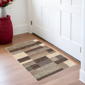 3' X 5' Slate Patchwork Power Loom Stain Resistant Area Rug