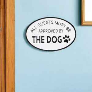 19" Black and White All Guests Approved By The Dog Metal Hanging Text Wall Decor