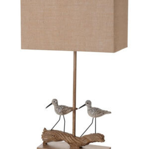 Set of Two 30" Brown Sand Piper Bird Table Lamps With Brown Shade