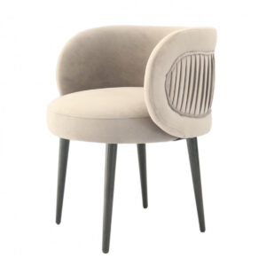 24" Gray And Black Velvet Arm Chair